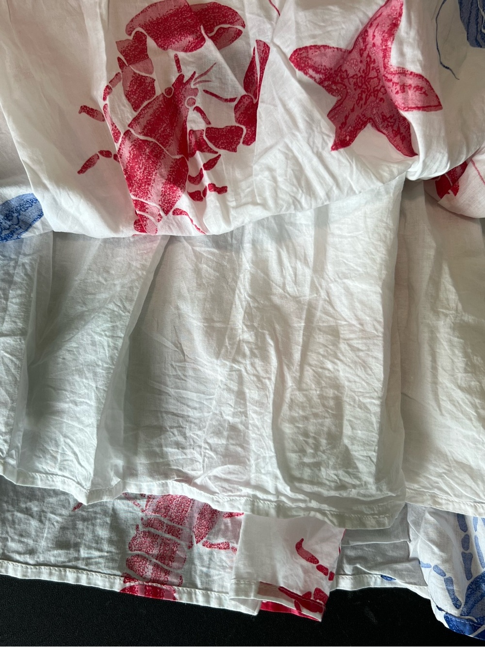 J. Crew White Midi Dress with Red & Blue Lobster and Star Print Cotton - Picture 8 of 10